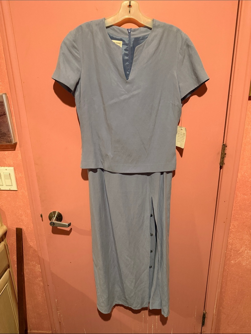 Jones New York Light Blue Midi Two-Piece Set